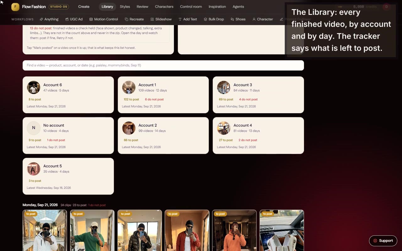 Library: a still from the studio