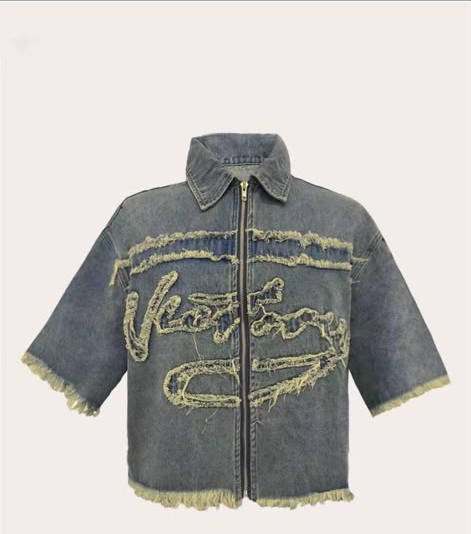 Frayed Denim Jacket, product photo